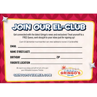 El Club Sign Up Slips, 100Each